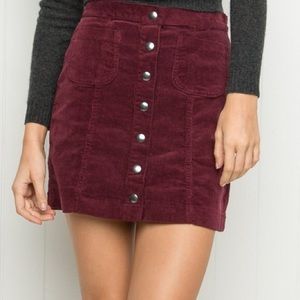 Burgundy corduroy skirt